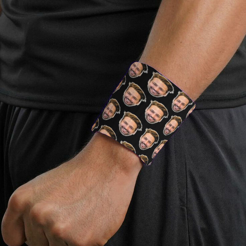 Personalized Sports Wristband Custom Head Photo Creative Gift for Her Him Sports Enthusiast