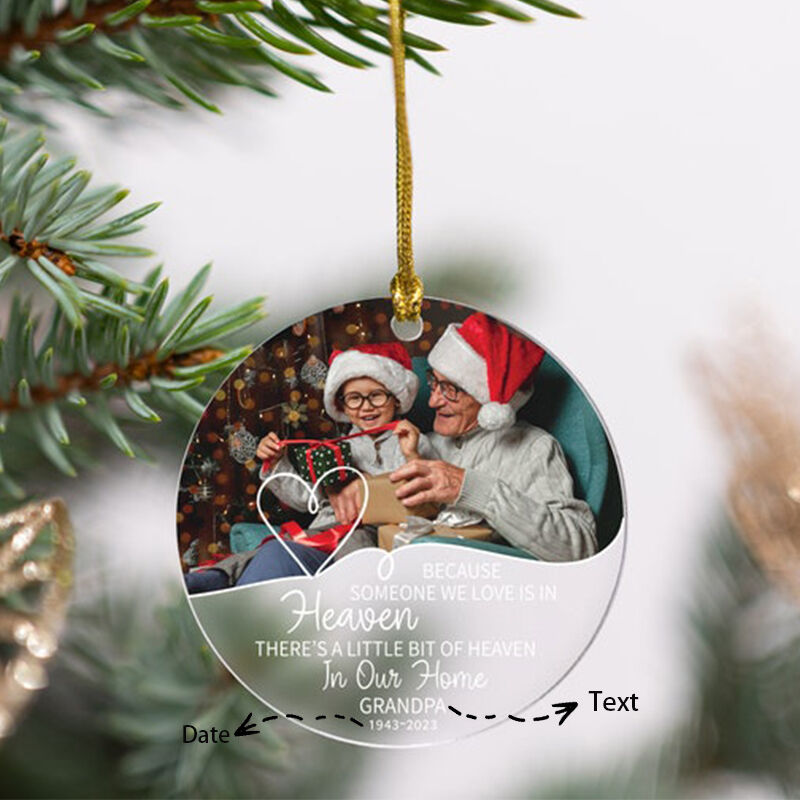 Ornement rond personnalisé Photo personnalisée Cadeau commémoratif de Noël