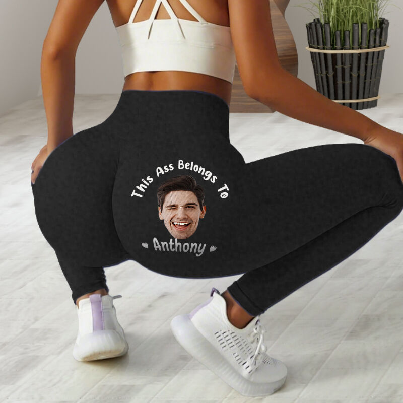 Personalized Leggings This Belongs To You Custom Photo Fun Design Gift for Her Lovers Wife