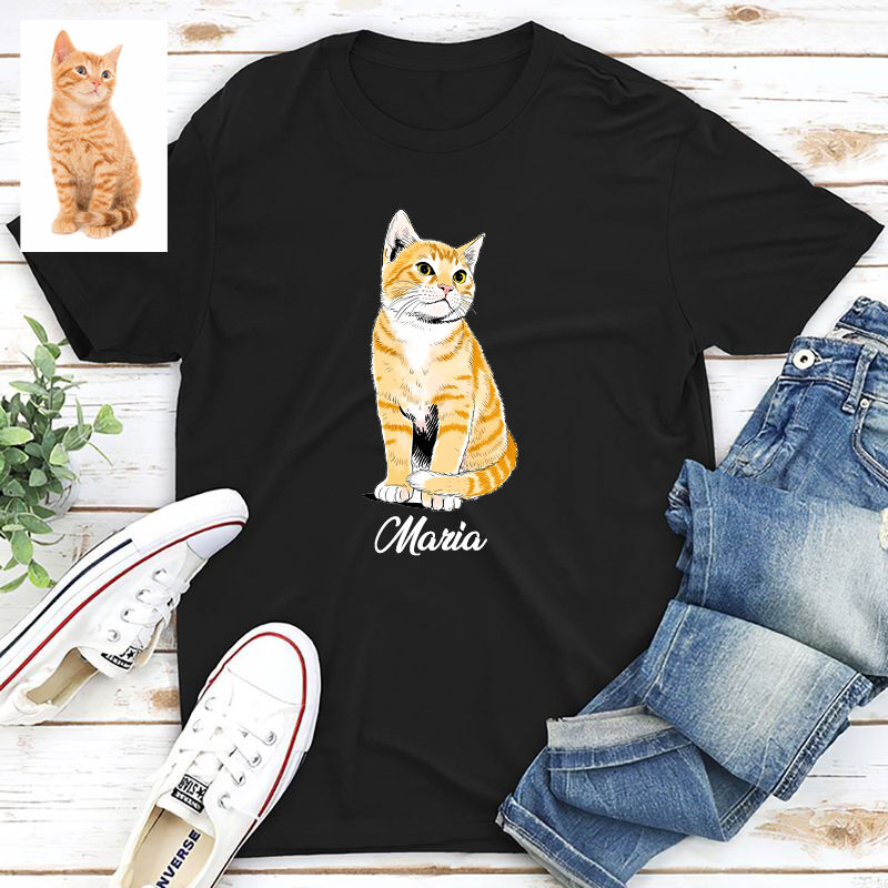 Personalized T-shirt Custom Pet Photo American Comic Style Design Perfect Gift for Pet Lovers
