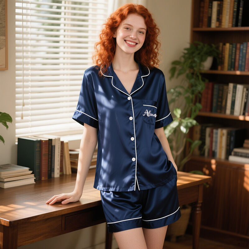 Personalized Pajama Set with Custom Name Special Gift for Bride