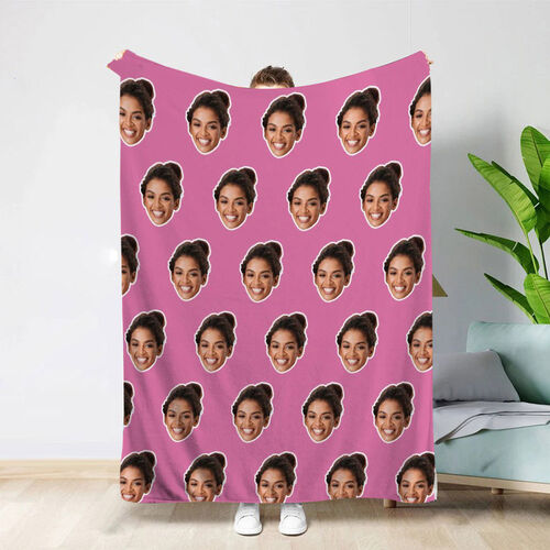Funny Gifts for Friend with Custom Face Soft Blankets