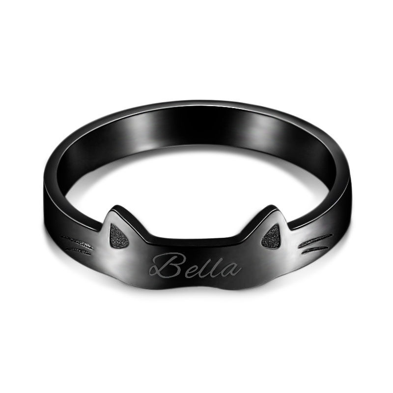 "Cat love" Personalized Cat Name Ring