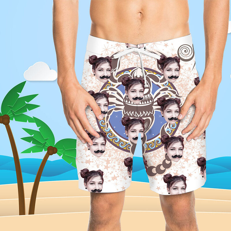 Custom Face Scorpion Men's Beach Shorts