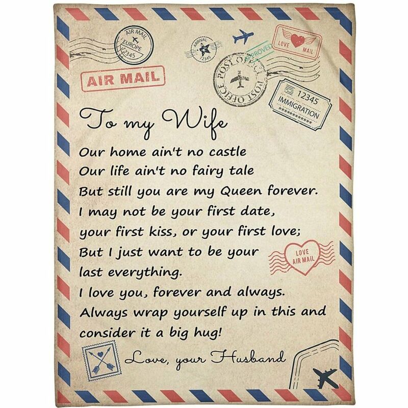A Letter to Beautiful Wife Love Letter Blanket Sincere Gift