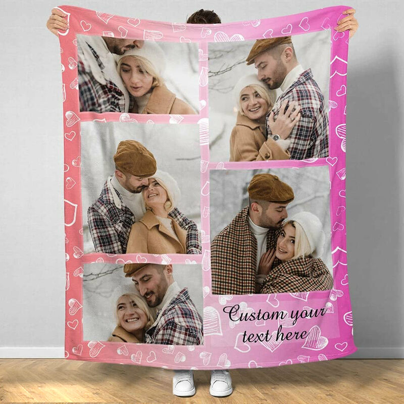 Personalized Picture Blanket with Beautiful Design Sweet Gift for Valentine's Day