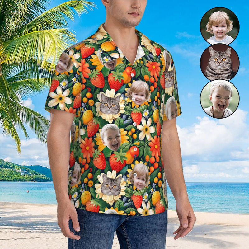 Camicia con volto personalizzato Camicia hawaiana unisex