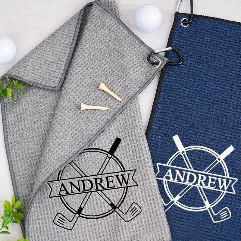 Personalized Golf Towel Custom Name Embroidered Towel Exclusive Gift for Golfers