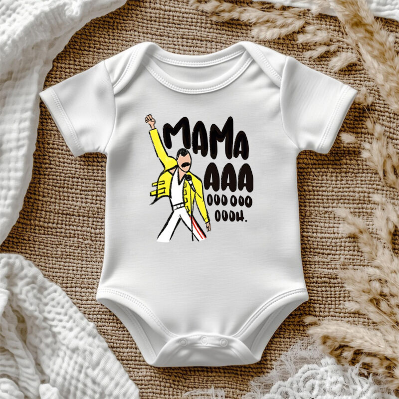 Gepersonaliseerd Baby Onesie Mama Oooh Queen Fans Rock Star Patroon Ontwerp Aantrekkelijk Baby Shower Cadeau