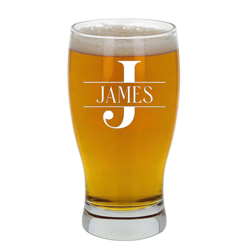 Bicchiere da birra con nome personalizzato e lettera Regalo semplice per papà