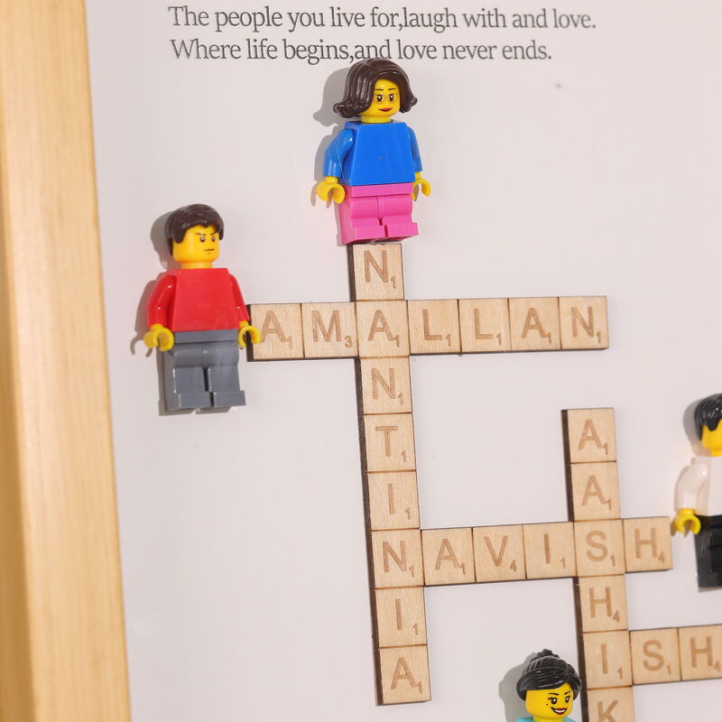 Gepersonaliseerd scrabble fotolijst met blokcijfers Leuk cadeau voor familie