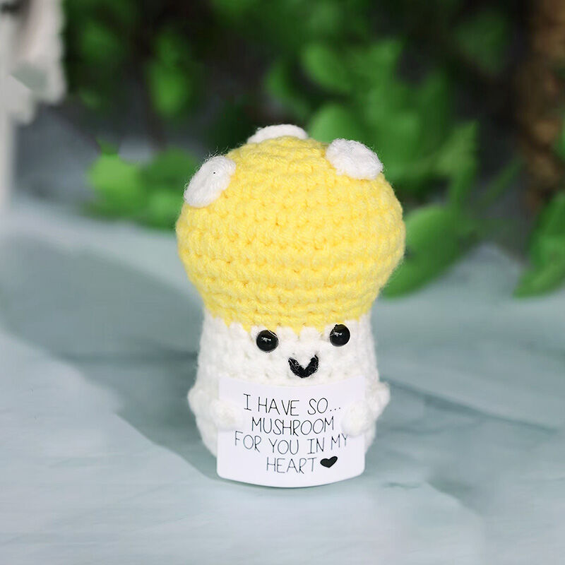 Handmade Crochet Mushroom Positive Doll Unique Gift for Your Loved One