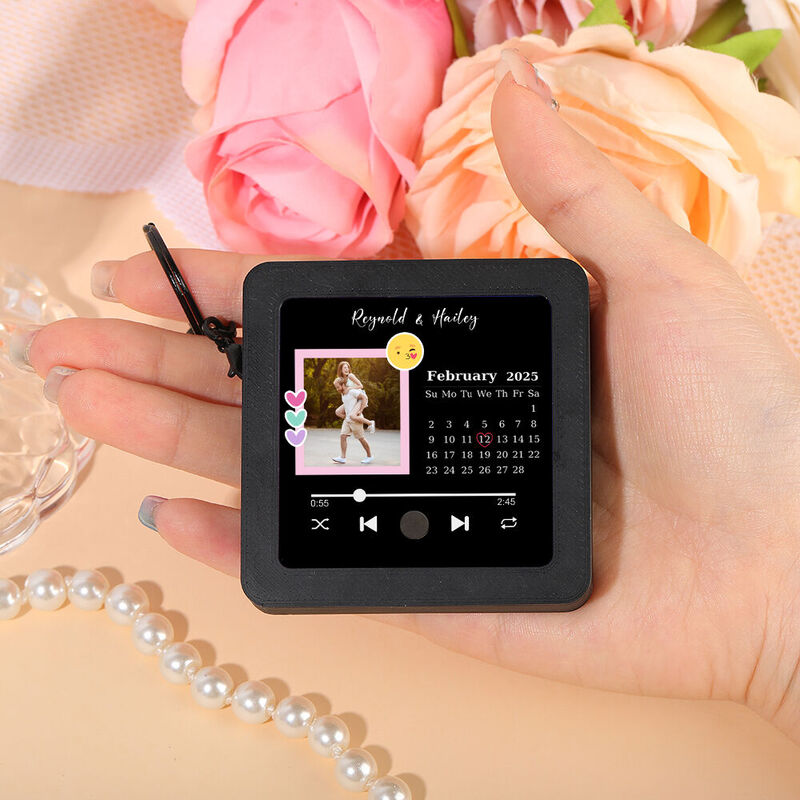 Porte-clés photo personnalisé Boîte à musique Cadeau doux pour les couples