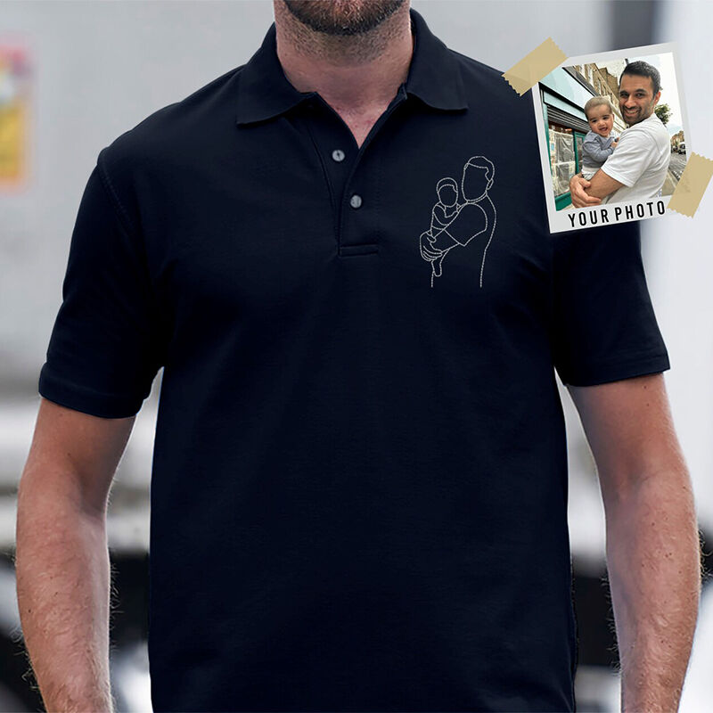 Personalized Picture Embroidered Polo Shirt Perfect Gift for Family