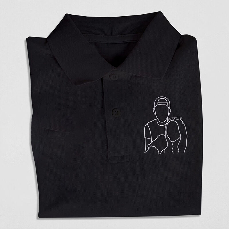 Personalized Picture Embroidered Polo Shirt Perfect Gift for Family
