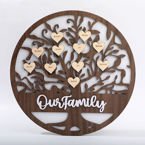 "Our Family" Personalised Engraved Name Frame