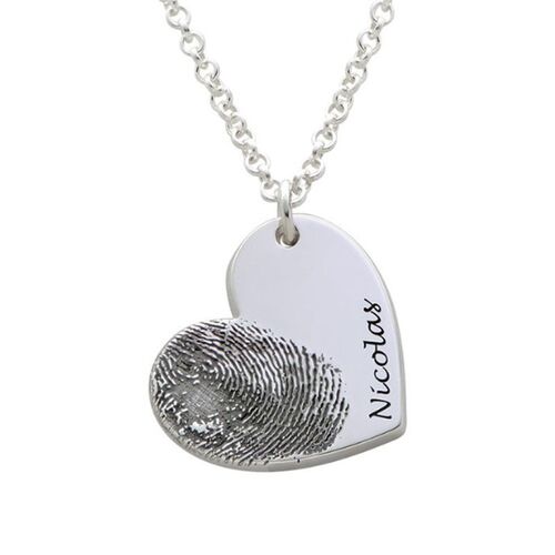 Fingerprint Heart Necklace Fingerprint Jewelry