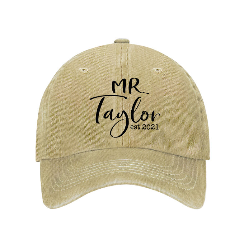 Personalized Hat with Custom Name and Year Mark One's Own Hat Unique Gift for Dad