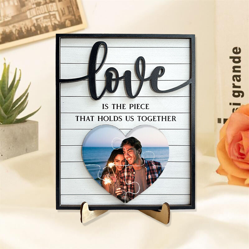 Personalized Picture Frame Perfect Gift for Couples "Love Is The Piece"