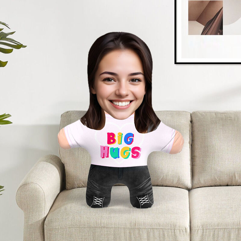 Personalized Face Pillow "Big Hugs" Pillow Warm Gifts for Friend