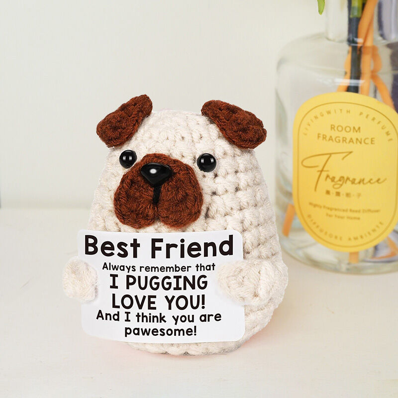 Handmade Crochet Dog Positive Doll Cute Gift for Best Friend