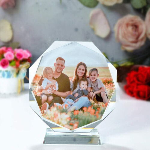 Personalized Your Picture On Octagon Crystal Glass Frame