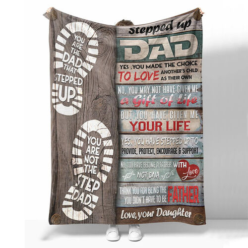 Personalized To My Step Dad Shoes Print Blanket From Daughter