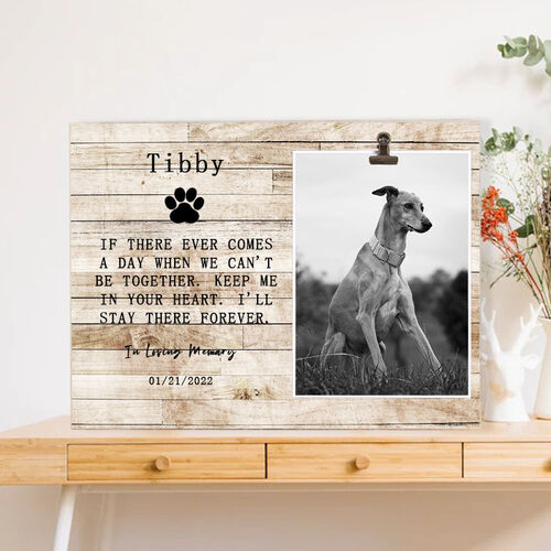 Personalisierter Fotorahmen für Haustiere Gedenkgeschenk "Ich bleibe für immer da"