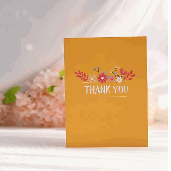 Carte Pop Up 3D creuse "Merci" pour Thanksgiving