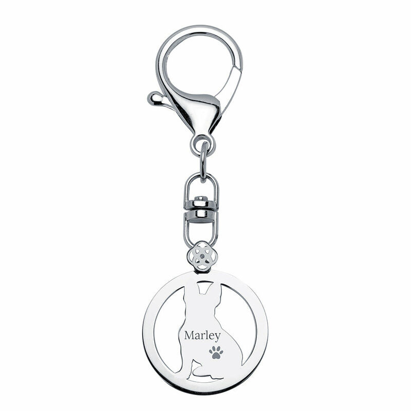 Personalized Photo Round Lettering Keychain Pet Gift