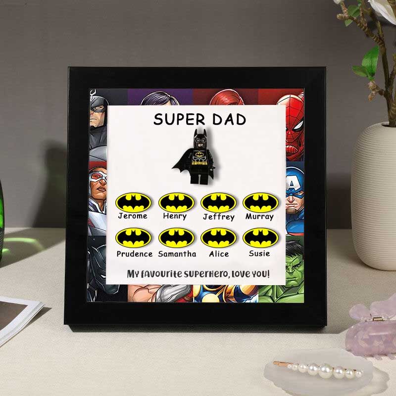 Personalized Superhero Frames Custom Bat Name for Dad