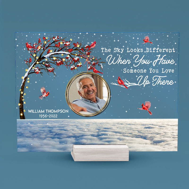 Personalized Acrylic Photo Plaque The Sky Looks Different Design Memorial Gift for Family