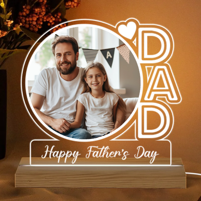 Personalisierte Bild Nachtlicht mit Herz-Muster Bestes Geschenk zum Vatertag