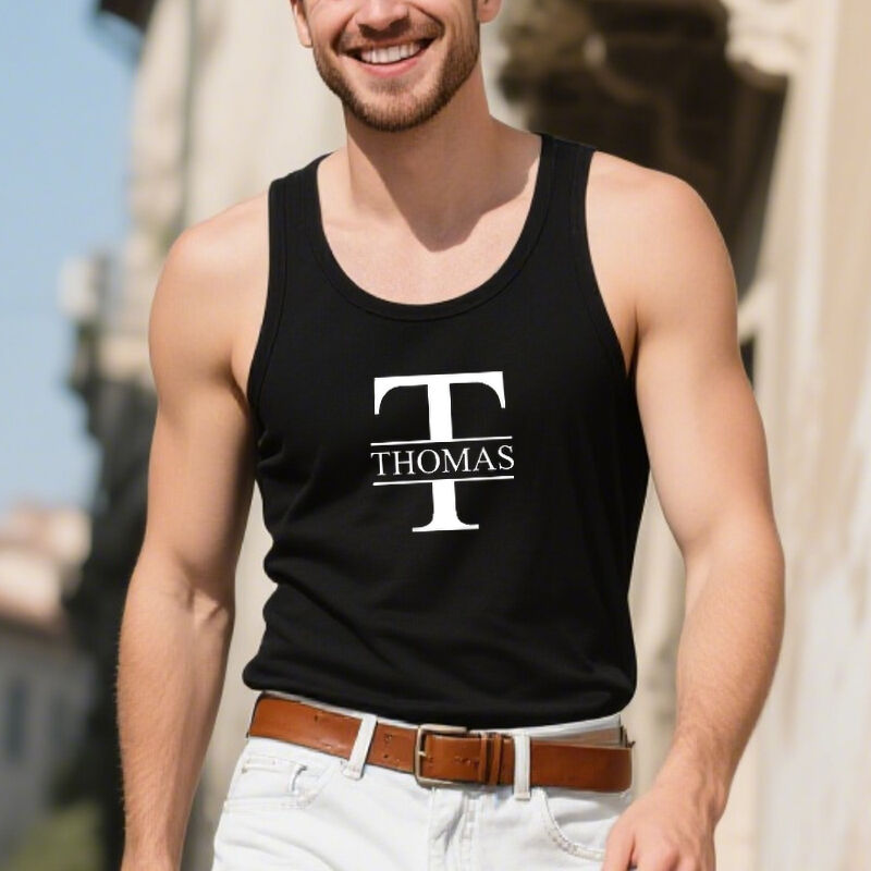 Personalized Tank Top Custom Initials and Name Team Uniform Style Design Gift for Friends