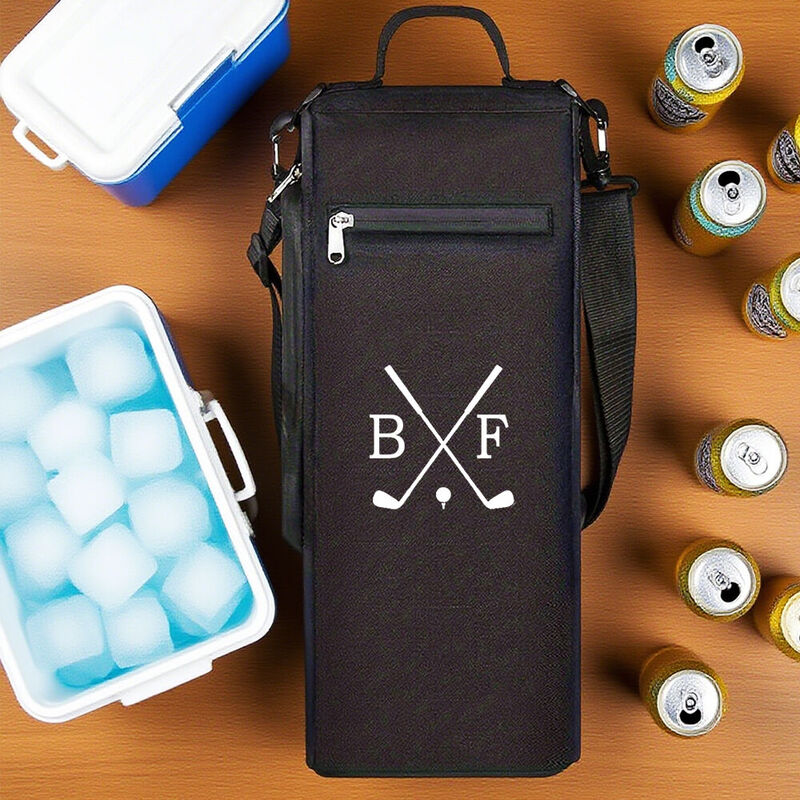 Personalised Golf Cooler Bag Custom 2 Letters Beer Cooler Bag Gift for Boyfriend