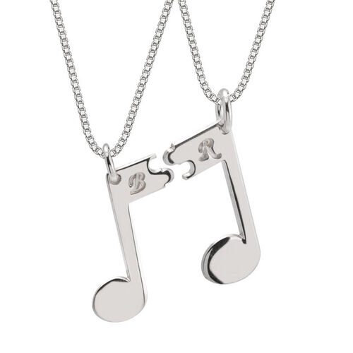 "Sing for You" Custom Musical Note Couple Necklace