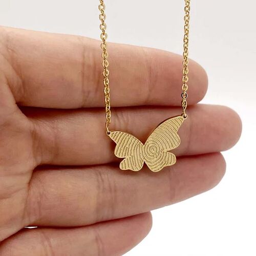 Personalised Butterfly Fingerprint Necklace