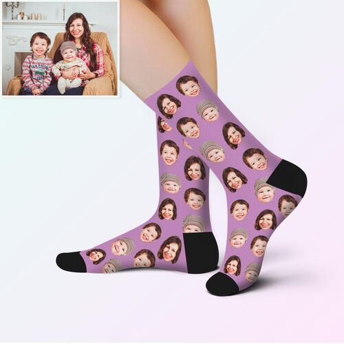 Custom Face Picture Socks Gift for Mom/Mother