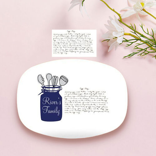 Personalized Name and Text Plate with Tablewares Pattern for Father