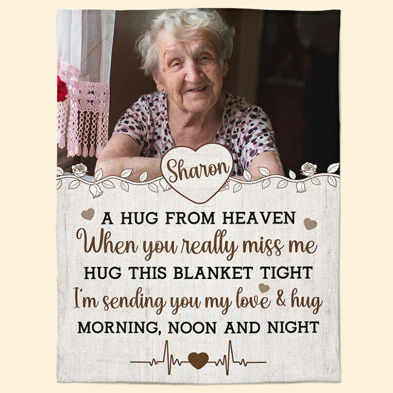 Personalized Picture Blanket Exquisite Present for Family "I'm Sending You My Love"