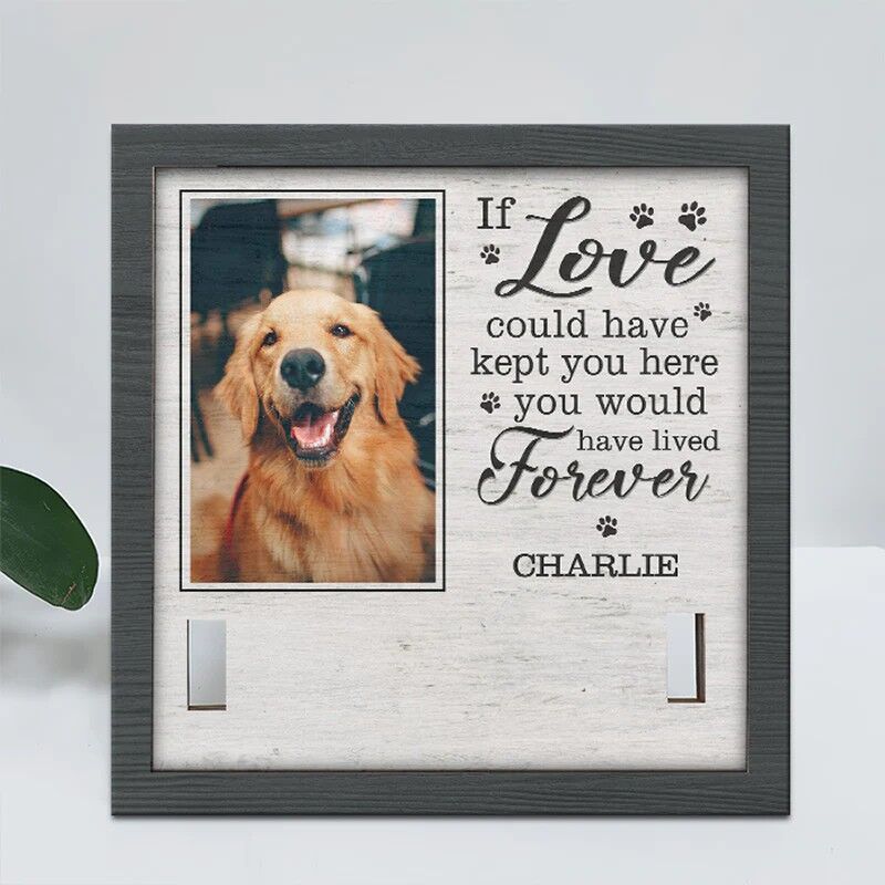 Personalized Picture Frame If Love Could Have Kept You Here with Dog Collar Design Memorial Gift for Pet Lover