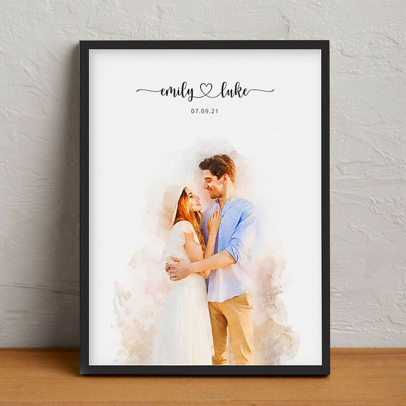 Customizable Portrait Frame in Modern Style for Couples