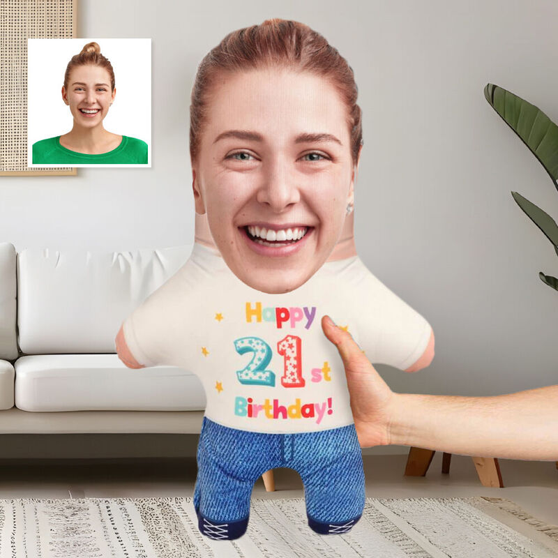 Coussin Oreiller personnalisé « Joyeux 21e anniversaire»