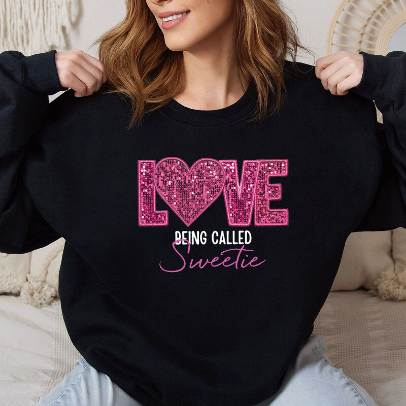 Personalized Sweatshirt Love Being Called Mommy Sequin Design Attractive Gift for Mother's Day