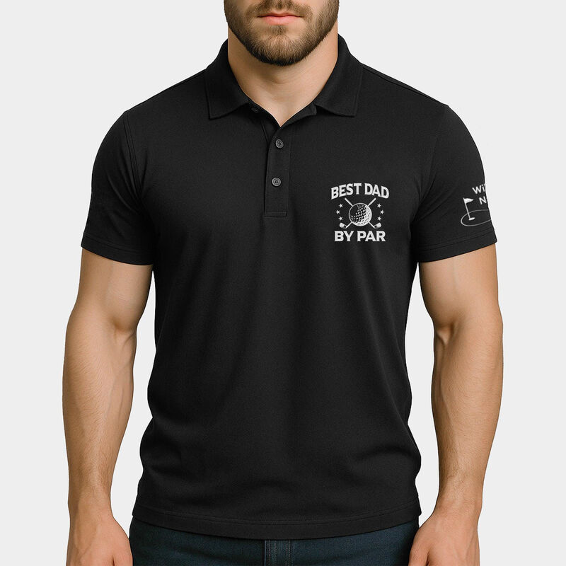Personalized Name Embroidered Polo Shirt Heartwarming Gift for Father's Day