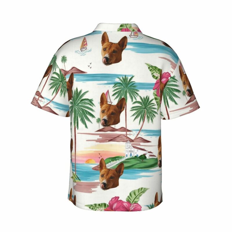 Personalized Hawaiian Shirt with Sunset Print Makes a Great Holiday Gift for Pet Lovers