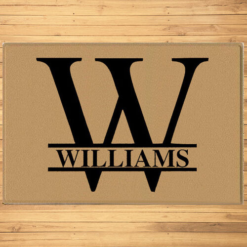 Personalized Family Name Doormat with Single Initial