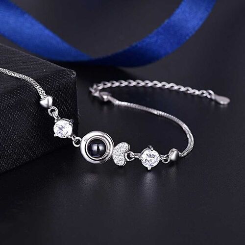 Personalized Photo Projection Bracelet with Diamonds Beautiful Gift