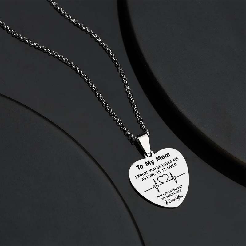 "To My Mom" Custom Heart-shaped Necklace Mother's Day Gifts Style D