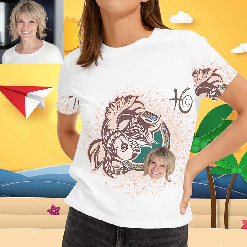 Personalized Hawaiian Women's T-Shirt for Pisces